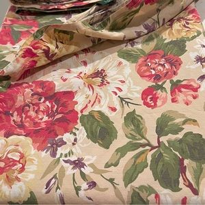 Vintage Ralph Lauren Post Road Constance King flat sheet floral pattern USA 🇺🇸